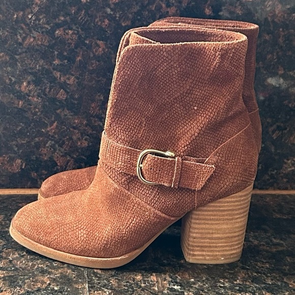 Isola Almond Toe Suede leather Booties Snakeskin Print 7 - Picture 1 of 12